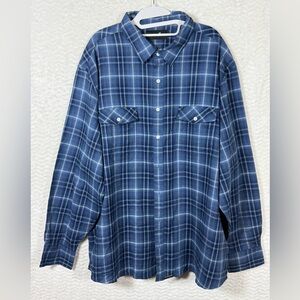 Sworn To Us Men's Blue Plaid Long-Sleeve Button-Down Shirt